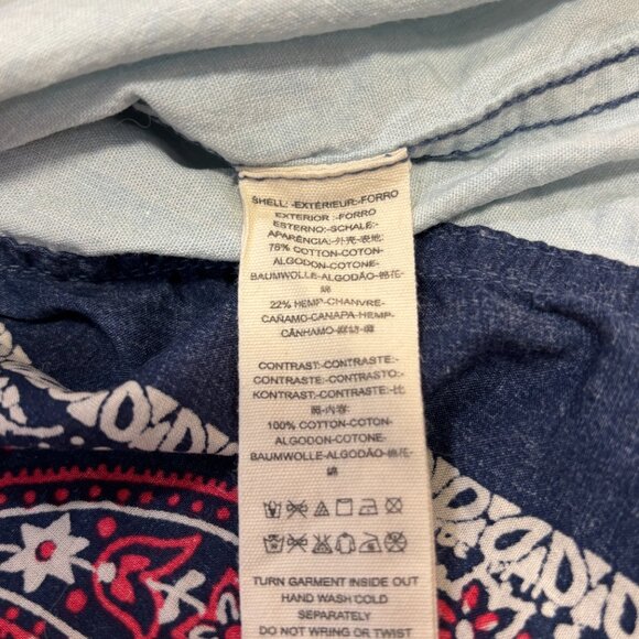 Free People Denim Shirt Jacket w/ Embroidered Back – Size L - Picture 10 of 10